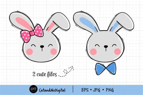 Easter Bunny Face Graphic By CatAndMe Creative Fabrica