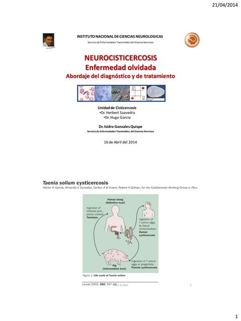 NEUROCISTICERCOSIS Enfermedad olvidada Abordaje del diagnóstico y de