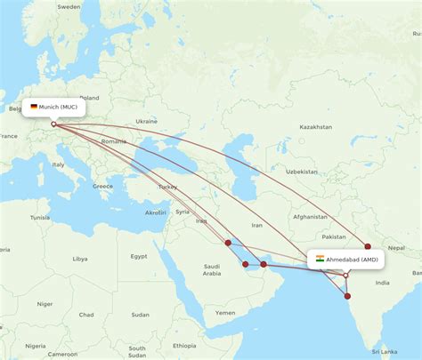 All Flight Routes From Ahmedabad To Munich Amd To Muc Flight Routes