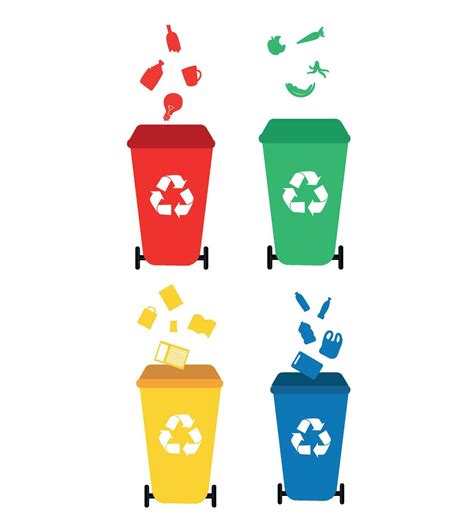 reciclar compartimiento vector ilustración vistoso reciclar