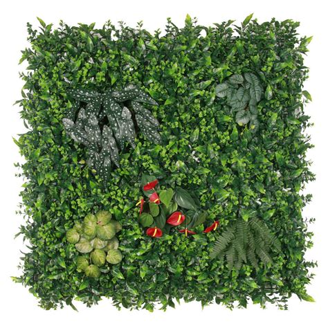 Vertical Garden Decor Faux Plant Green Foliage Synthetic Panel