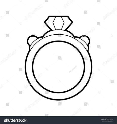 Sketch Silhouette Image Diamond Engagement Ring Stock Vector Royalty