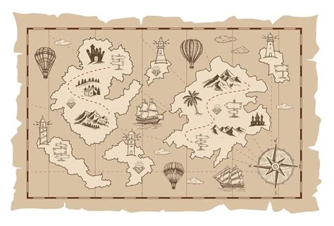 Old Treasure Map Vector Sketch Hand Drawn Illustrations Vector 11788137 Vector Art At Vecteezy