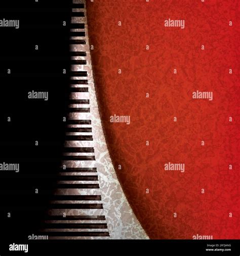 Abstract Grunge Music Background With Piano Keys On Red Stock Vector