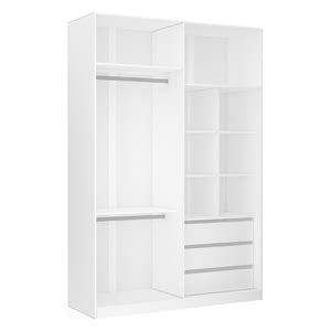 Módulo Closet 3 Gavetas 7 Nichos 2 Cabideiros e 1 Maleiro Branco 2