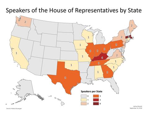 Speakers of the House of Representatives by State : r/MapPorn