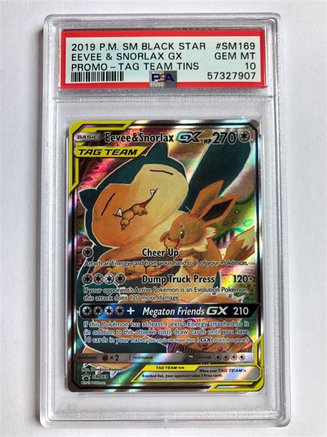 Pokemon Tag Team Gx Tin Eevee Snorlax Gx Sm Values Mavin