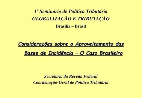 Ppt Semin Rio De Pol Tica Tribut Ria Globaliza O E Tributa