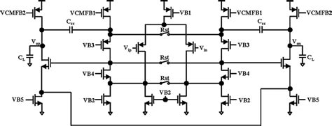 Schematic Of Two Stage Folded Cascode Amplifier Download Scientific