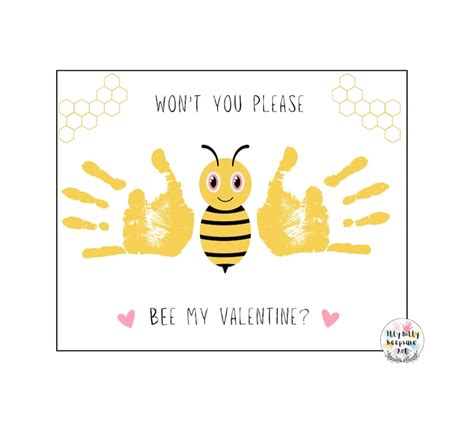 Valentines Day Handprint Bee Mine Valentine Preschool Crafts