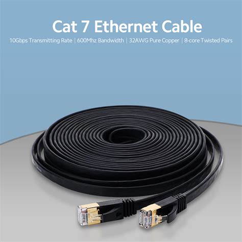 Cat 7 Ethernet Cable 32awg Oxygen Free Copper 10gbps High Speed 600mhz