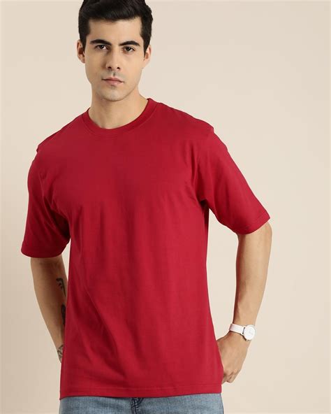 Buy Men S Red Typography Oversized T Shirt For Men Red Online At Bewakoof