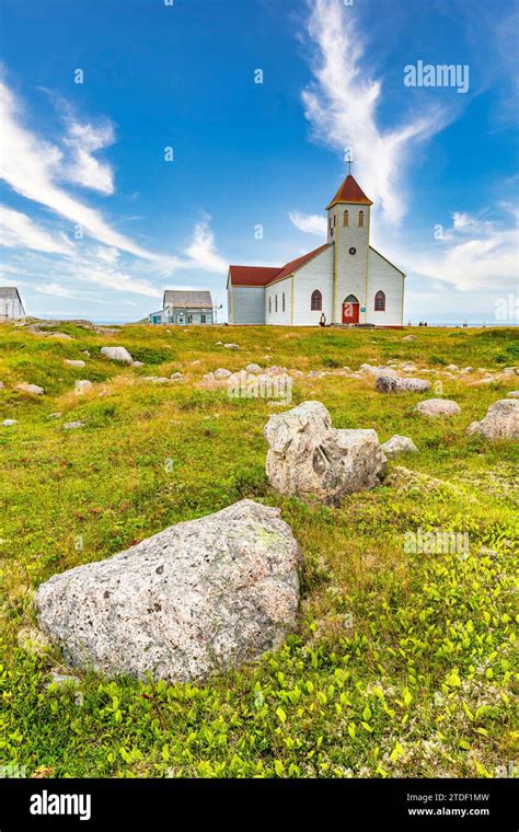 Church And Old Fishing Houses Ile Aux Marins Fishermen S Island