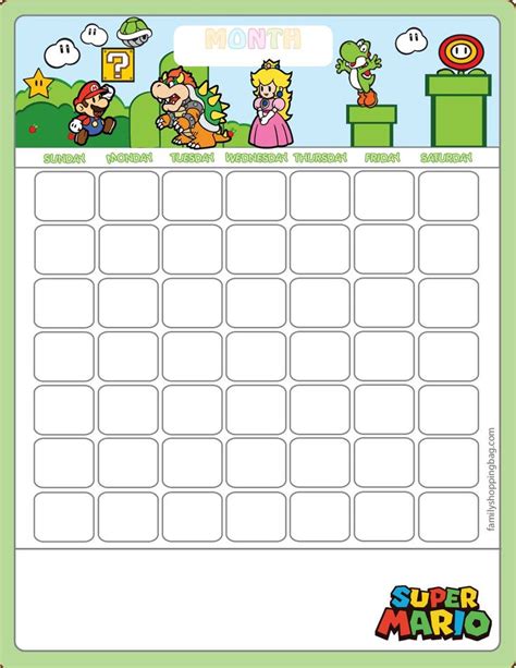 Calendar Super Mario In 2023 Super Mario Bros Party Mario Bros Party