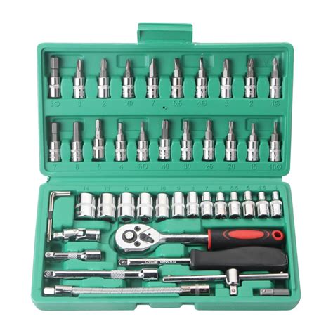 Pcs Car Repair Tool Set Inch Socket Set Ratchet Torque Wrench