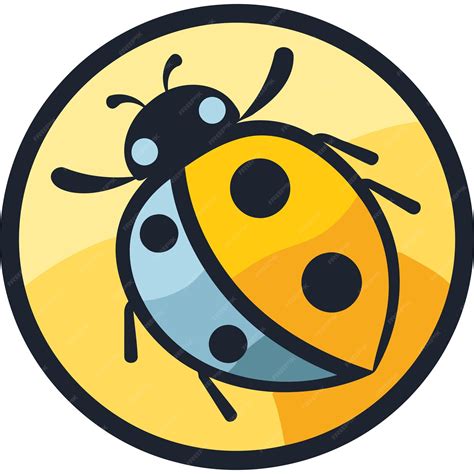 Cute cartoon ladybug illustration in a circle perfect for kids products