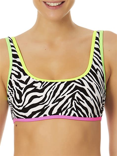 No Boundaries Juniors Zebra Print Bandeau Bikini Swim Top Sizes S XL