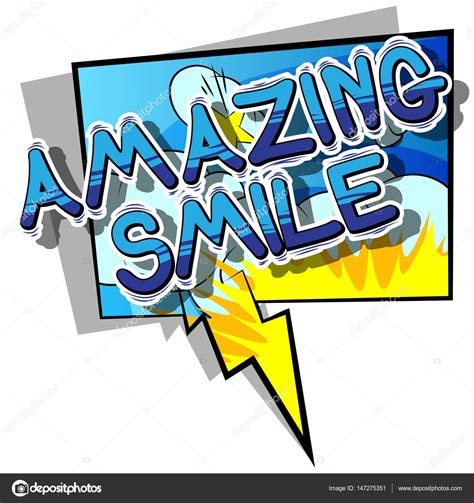 Amazing Smile Comic Book Style Word Stock Illustration By