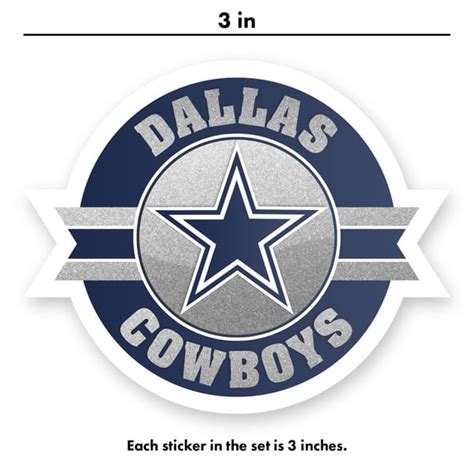 Dallas Cowboys Sticker Set of 4 by 3 inches Team Emblem Shie - Inspire ...