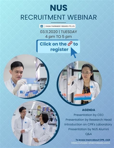 Nus Postgraduate Career Fair 2021 Chugai Nus Recruitment Webinar Nus