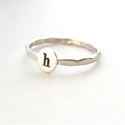 initial ring custom initial ring sterling silver brass  etsy