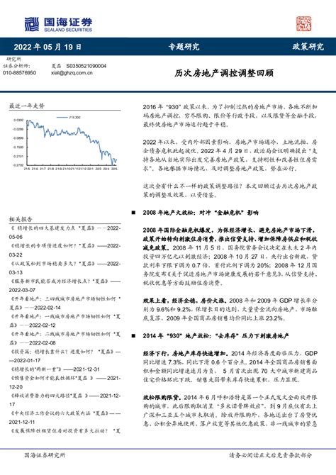 专题研究：历次房地产调控调整回顾