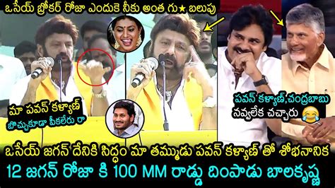 Balakrishna Puts Mm Rod Deep Inside To Ys Jagan And Rk Roja Pawan