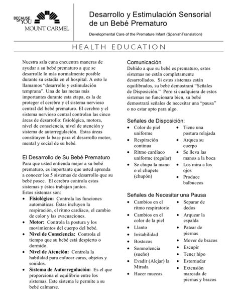 Desarrollo y Estimulación Sensorial de un Bebé Prematuro