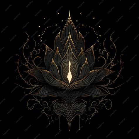 Premium Ai Image Lotus Fire Tattoo Design Illustration