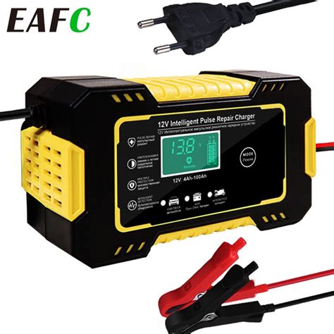 12V 6A Intelligent Car Motorcycle Battery Charger For Auto Moto Lead