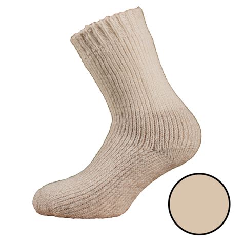 WOOLY Socks Wool Socks With Silicone Sole Beige Wool Socks