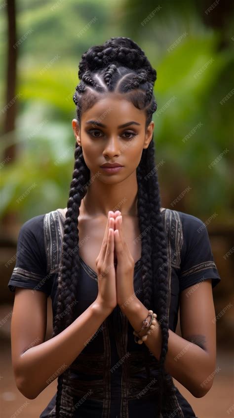 Premium Ai Image Sri Lanka Girl Two Hands Pressed Together In Prayer