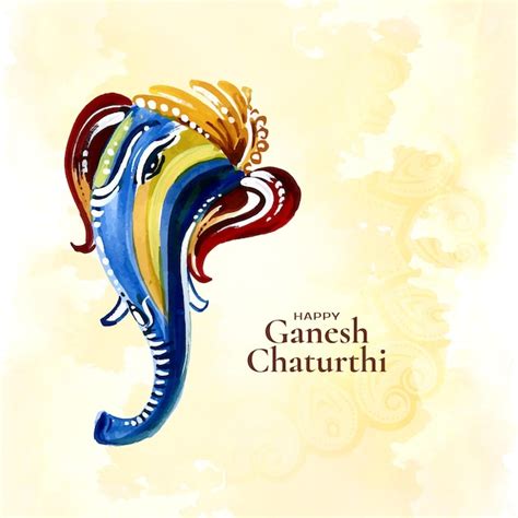 Carte Du Festival Happy Ganesh Chaturthi Avec La Conception Du Visage