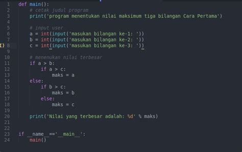 Menentukan Nilai Maksimum Bilangan Python Pesona Informatika