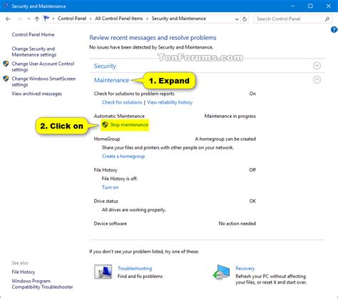 Manually Start Or Stop Automatic Maintenance In Windows 10 Tutorials