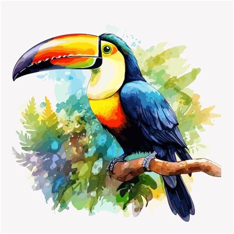 Illustration De Loiseau Toucan Forêt Tropicale Beau Personnage Toucan