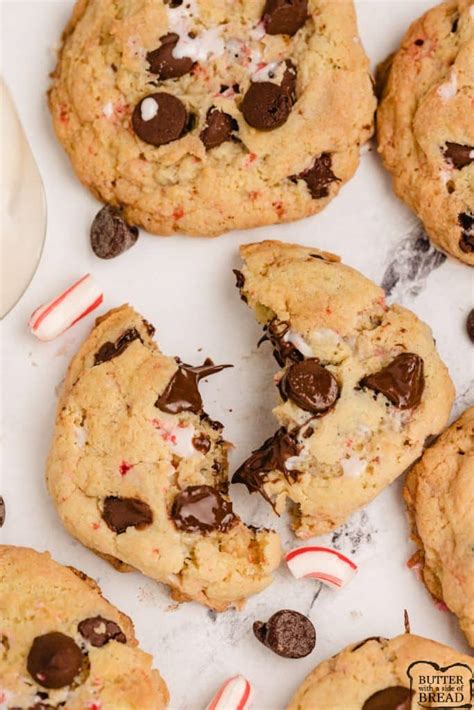 Peppermint Chocolate Chip Cookies Butter With A Side Of Bread