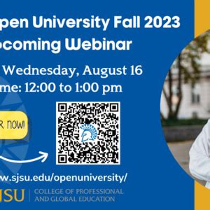 Open University Fall 2023 Info Session - August 16 - SJSU Events Calendar