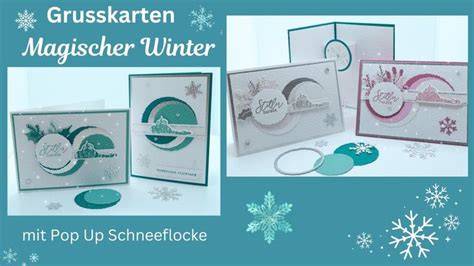 Winterkarten Magischer Winter Kreis Layering Pop Up Schneeflocken