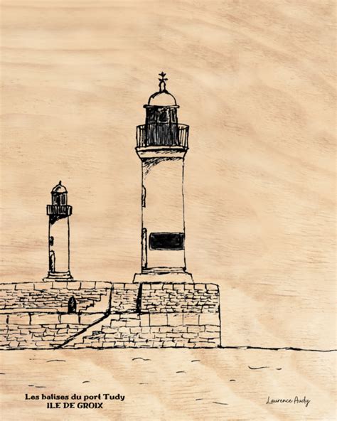 Dessin Port Tudy Ile De Groix Impression Bois Laurence Audy