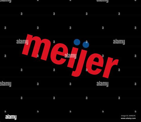 Meijer, rotated logo, black background B Stock Photo - Alamy