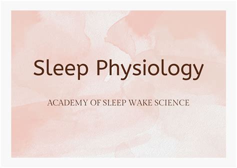 Sleep Physiology Course Asws Education