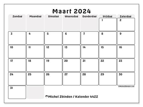 Kalender Maart Om Af Te Drukken Zz Michel Zbinden Nl