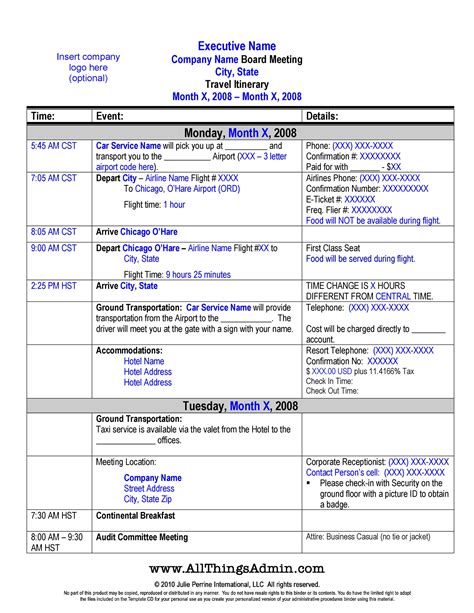 Trip Itinerary Schedule Template - turkiyecinisgelistirme.com