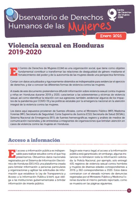 Boletín Violencia Sexual en Honduras 2019 2020 Centro de Derechos de