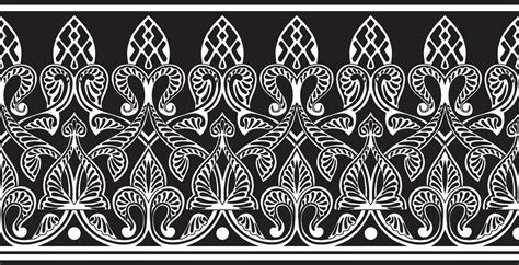 Vector Monochrome Seamless Oriental National Ornament Endless Ethnic