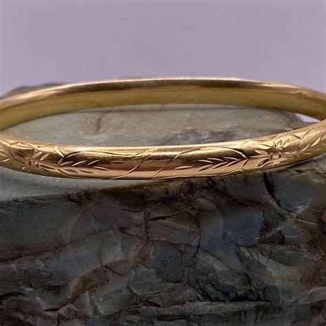 Gold Bangles 14k - Etsy