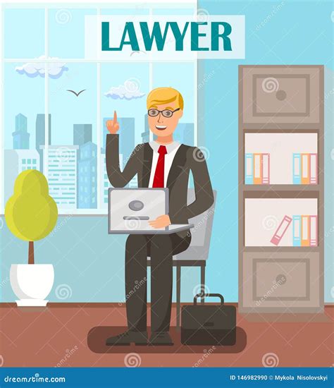 Lawyer Legal Advisor Flat Vector Banner Template