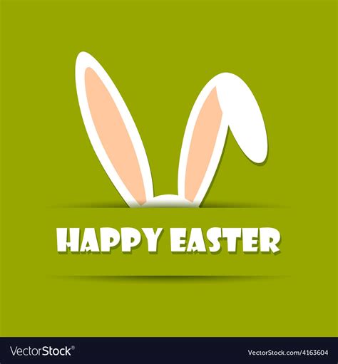 Happy Easter Card With Rabbit Ears Royalty Free Vector Image