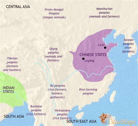 Map Ancient China,1500 BCE: History under the Shang Dynasty | TimeMaps